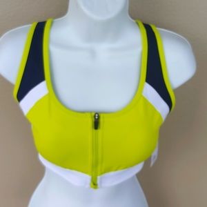 Fila Yellow and Navy Sports Bra